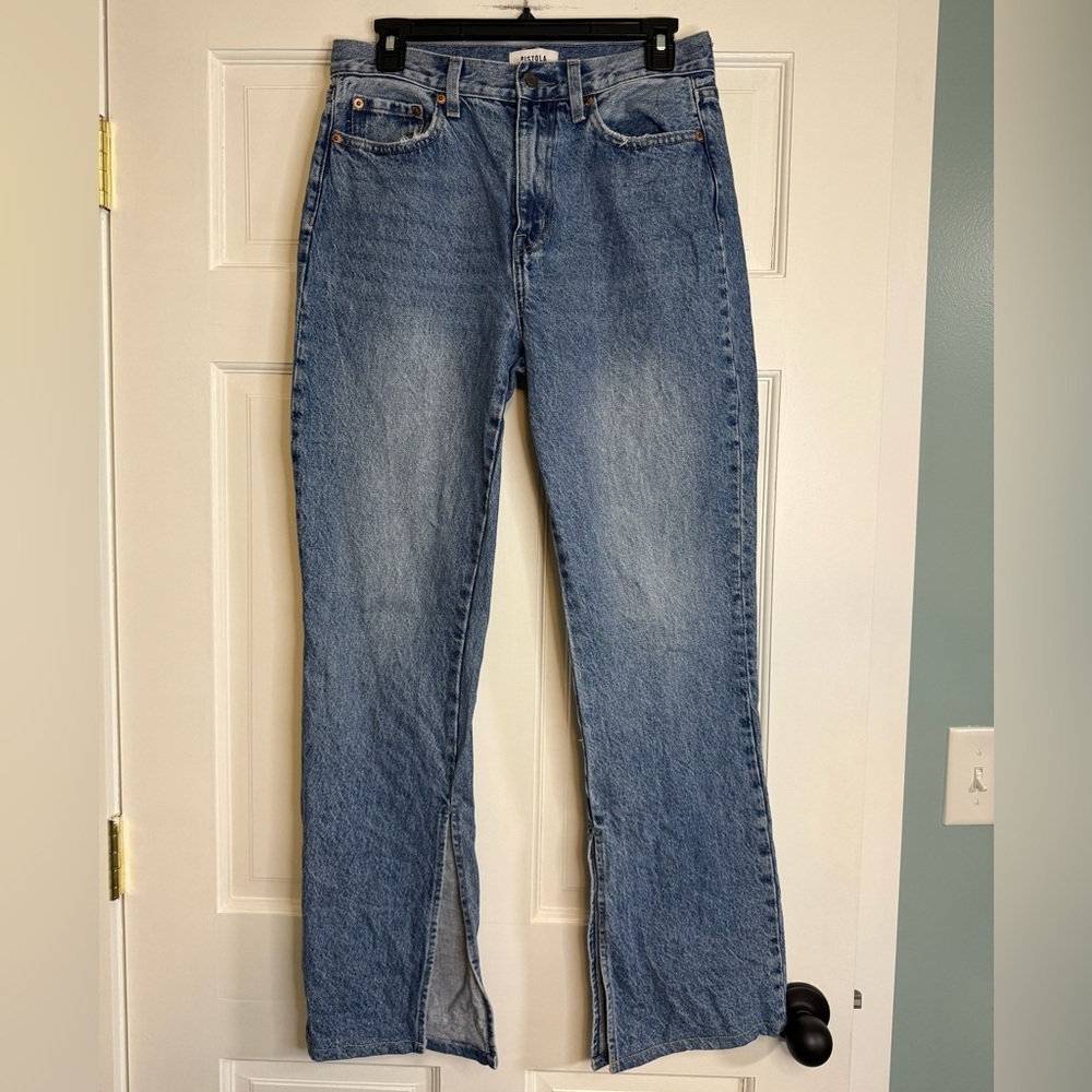 Pistola High-Rise Split Hem Straight Jean